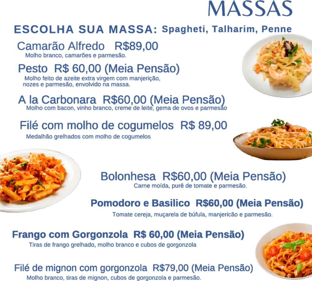 Cardapio Massas