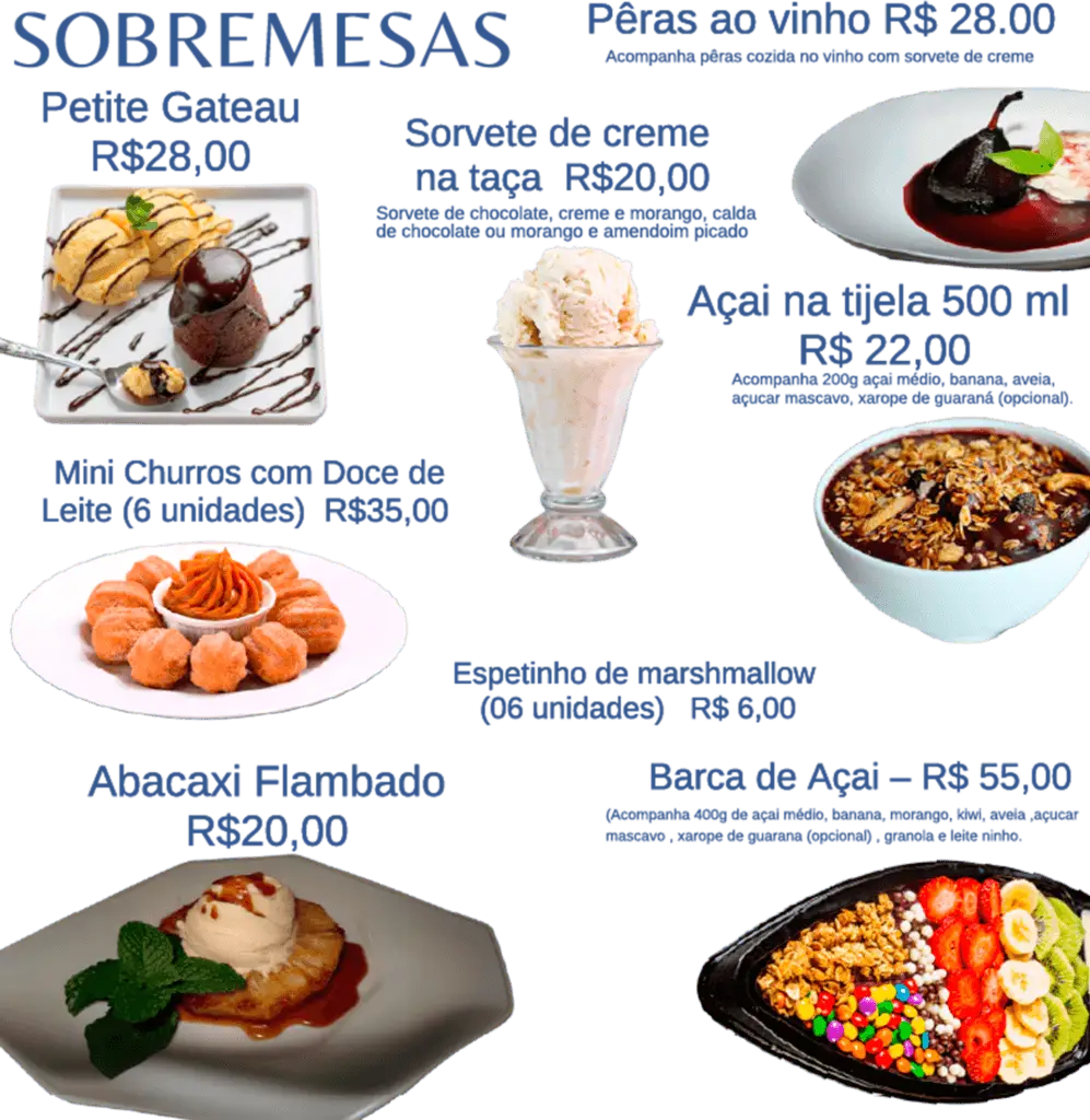 Cardapio Sobremesas